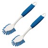 PHYEX 2-Pack Dish Brushes with Scraper, Durable Nylon Bristles Kitchen