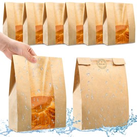 Bread Bags for Homemade Bread, Sourdough Paper Bread Bags With Window, 50% Thicker 13.7x8.2x3.7in A Large Bakery Bags Used for Storage Bread Cookies & Snacks, 30 Cute Sealing Stickers with Ties (25)