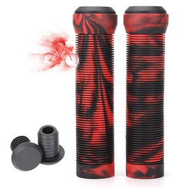 LORESJOY Scooter Grips Made of Non-Slip Rubber, Ergonomic Bicycle Handlebar Grips for Stunt Scooter BMX MTB Bike Bicycle Mountain Bike Road Bike (Red)