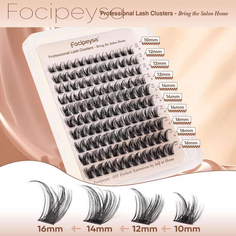 Focipeysa Wispy Lash Clusters Natural Clusters Lashes Wispy Individual Lashes