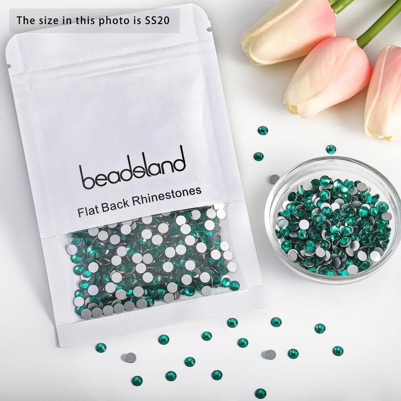 Beadsland 2880pcs Flat Back Crystal Rhinestones Round Gems for Nail