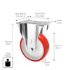 WAGNER Soft fixed castor, diameter 100 mm, height 125 mm,