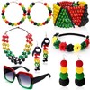 Jexine 7 Pieces Jamaica African Jewelry for Women, Rasta African