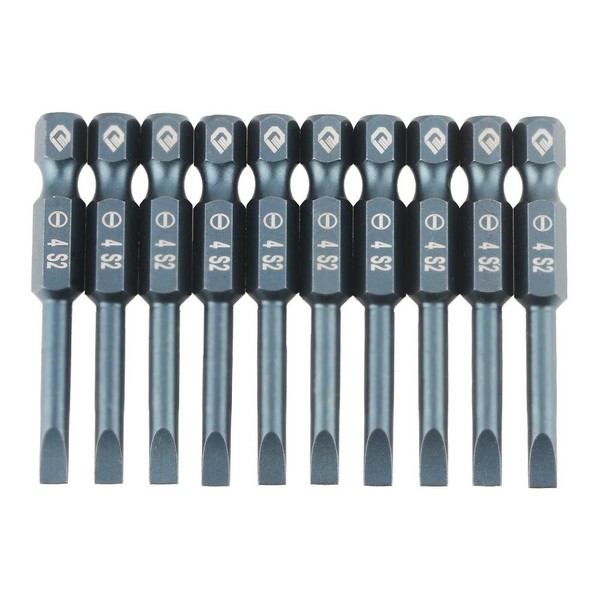 10pcs 1/4inch Hex Shank 50mm S2 Alloy Steel Slotted Screwdriver