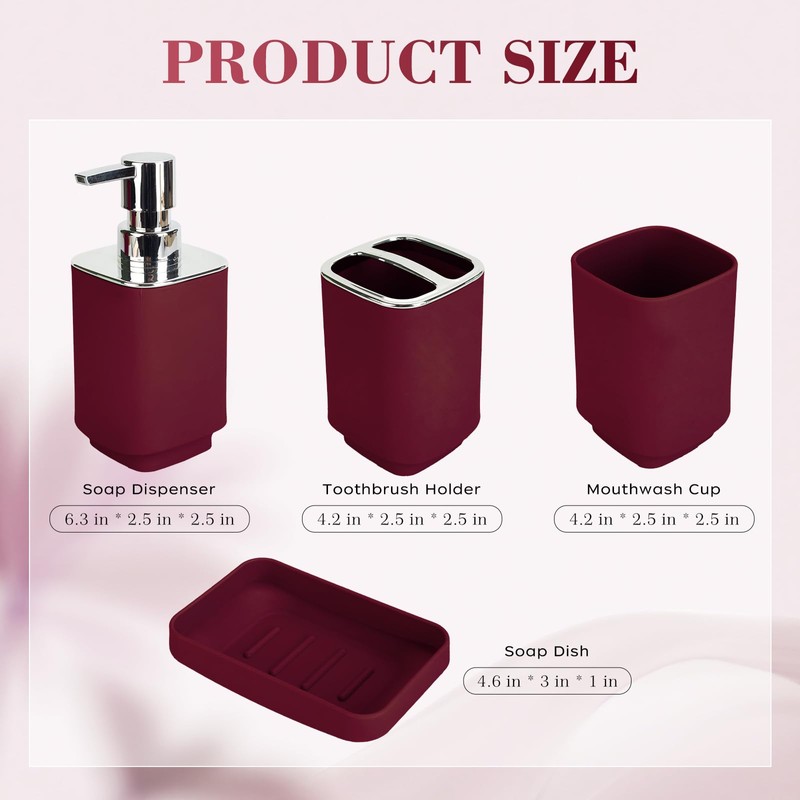 4Pack Bathroom Accessories Set, Bohemian Bathroom Sink Set, Contain Soap