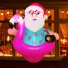 Lunmon 4 FT Christmas Window Inflatable Blow Up Hawaiian Santa