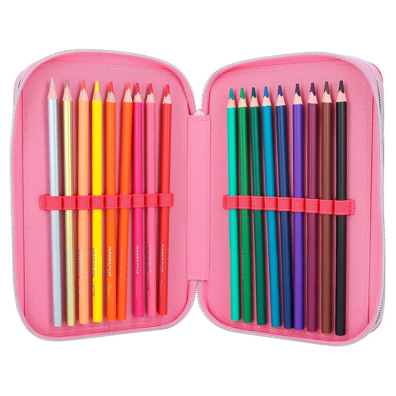 Depesche TOPModel 12230 One Love 3-Compartment Pencil Case with Glitter,