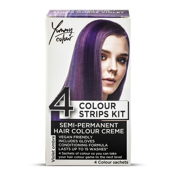 Stargazer Products Semi Permanent Hair Dye Strip Kit 4 Shades Yummy Colour - Vilottes Ombre 40ml
