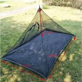 Vilemoon Mosquito Net for Camping Bed Compact and Ultra-Light for Travel Outdoor Netting Cover Lightweight Mesh (Black)