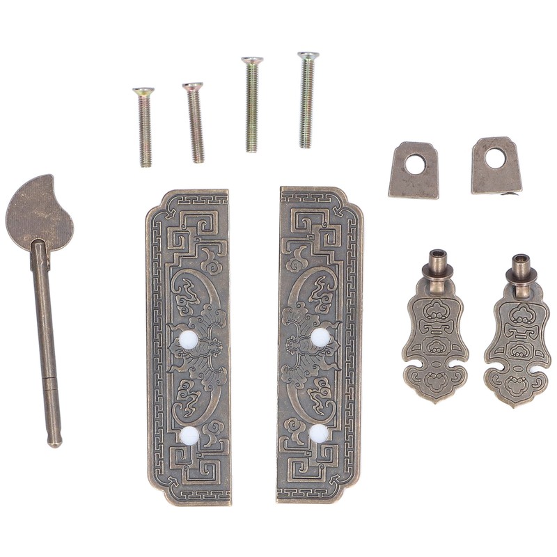 Cabinet Faceplate Brass Material Bronze Auspicious Bat Pattern Retro Chinese