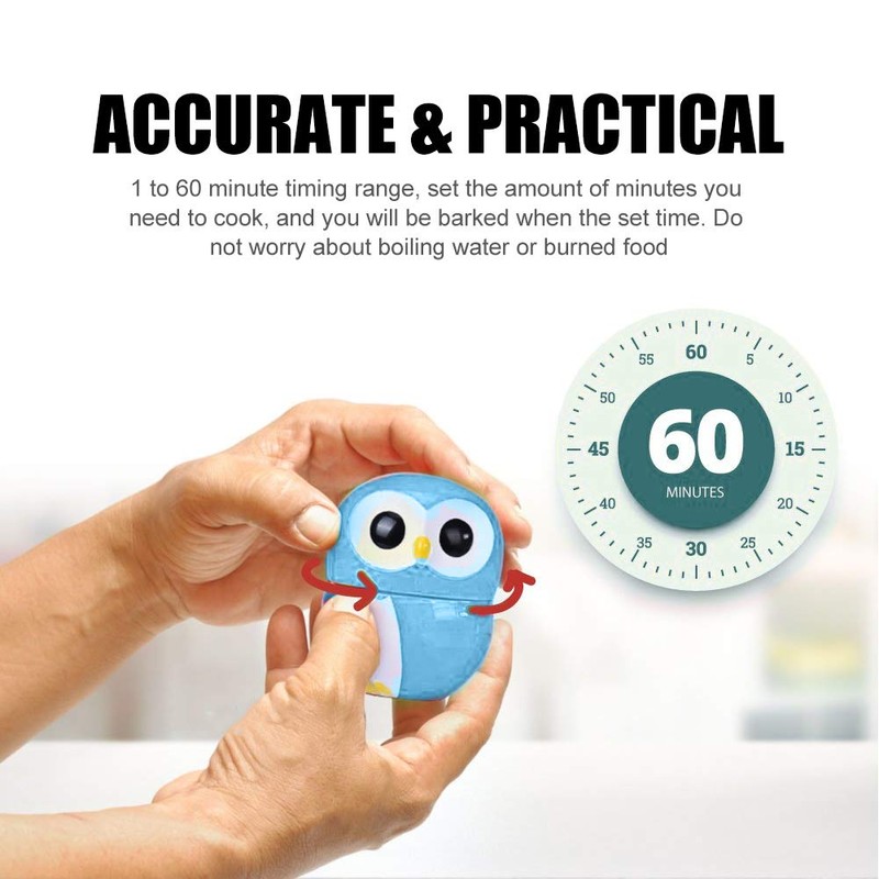 Duokon Kitchen Timer, Cute Owl in the Shape of a