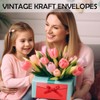 10 PCS Bow Envelopes Retro Gift Envelopes Kraft Paper Coloured