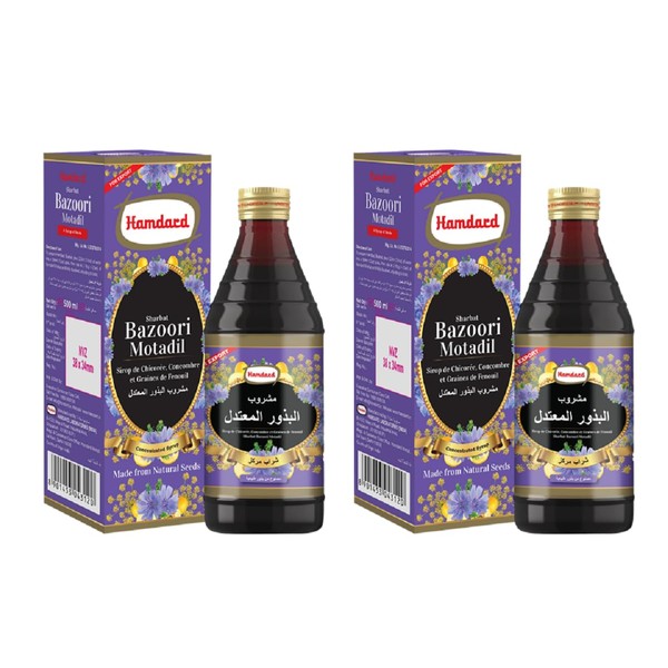 Hamdard Bazoori Motadil Sharbat 500ml - Pack of 2