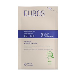 EUBOS Anti-Age, Hyaluronic Repair Filler Night Refill Bag, Smoothing Care Overnight, with Anti-Wrinkle Effect and Moisture, For Demanding Skin, No Mineral Oil, 50 ml