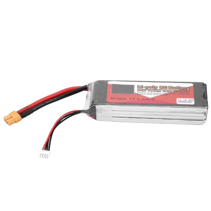 ZOP POWER 3S 11.1V 6000mAh 45C Rechargeable LiPo Battery with