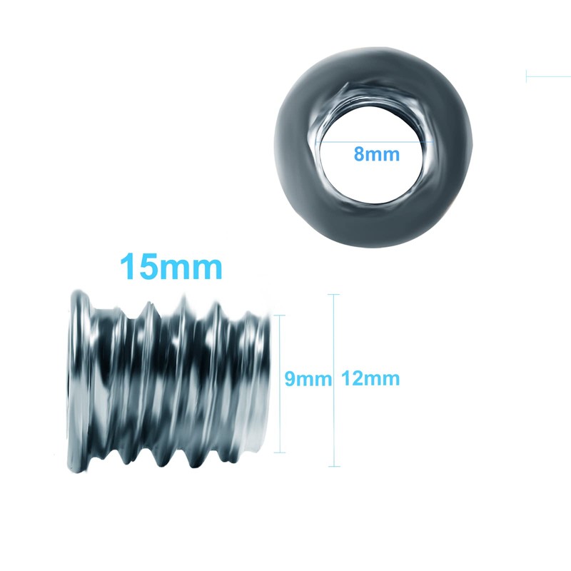 Waycreat 80pcs M8 x 15mm Threaded Inserts for Wood, Hex