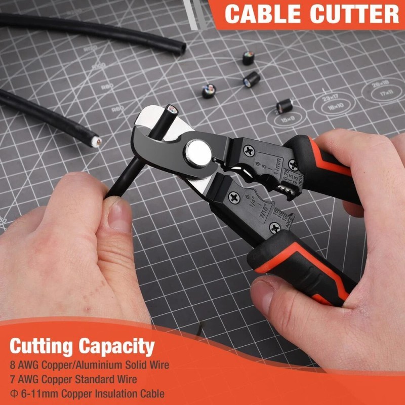 ValueMax 7 Inch Wire Stripper Cable Cutters 4 in 1