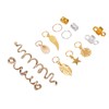 206pcs Dreadlocks Hair Jewelry Rings DIY Alloy Metal Golden Silver