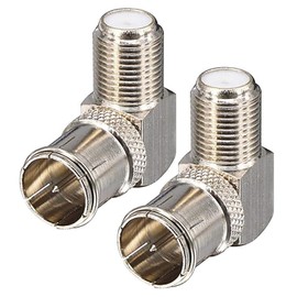 Bxian 3PCS F Type Male to Female Right Angle Coaxial Connectors Quick Connect RG6 Connector Push in Coaxial Adapter Suitable for Wall Mounted TV and Caravan TV