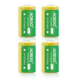 AOBOO Rechargeable Battery, 3V CR2 Battery, Household Battery Suitable for Golf Rangefinder, Camera Rechargeable Battery 300 mAh Batteries (4pcs)