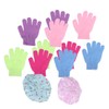 Ipetboom Nylon Finger Bath Gloves Set Lace Bath Cap Soft