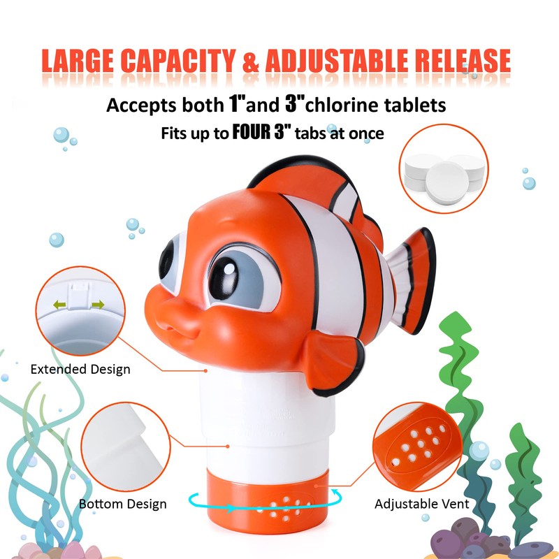 MKLZ Chlorine Floater, Floating Pool Chlorine Dispenser, Fits 1 and