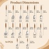 14 Pcs Stainless Steel Kitchen Utensils Set - Wooden Handle