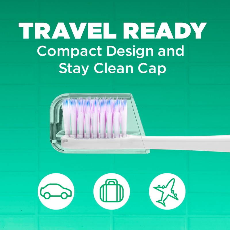 GUM Sonic Powered Toothbrush, Tapered Bristles Clean Below The Gumline,