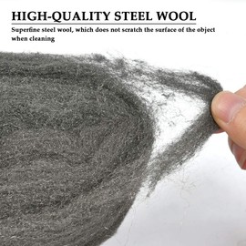 Timesetl Steel Wool Against Mice, 2 Pads Steel Wool 0000, Steel Wool Fine, Steel Wool Stainless Steel, Steel Wool Against Mice, Stainless Steel Wool 0000 for Cleaning, Polishing, Against Mice