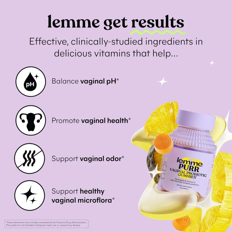 Lemme Purr Gummies Probioticos Salud Femenina Vegana