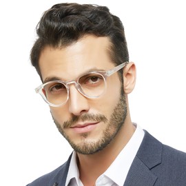 OCCI CHIARI Stylish Round Reading glasses Men 2.25x Lightweight Comfort Readers for Narrow face(1.0 1.25 1.5 1.75 2.0 2.25 2.5 2.75 3.0 3.5 4.0 5.0 6.0)