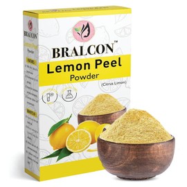 BRALCON Organic Lemon Peel Powder -100g | Citrus Limon | 100% Pure & Natural Lemon Peel Powder for face, Skin Whitening | Face Pack Glowing skin|Face Cleanser