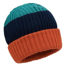 QIYIENDIAN Baby Toddler Soft Winter Hat Knitted Warm Hat Beanie Hats Kids Boys Girls, Caramel Navy Hazel