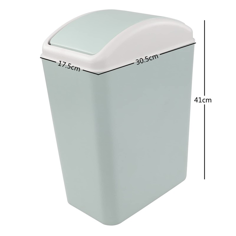 Vareone 15 L Plastic Slim Trash Bin with Swing Lid,