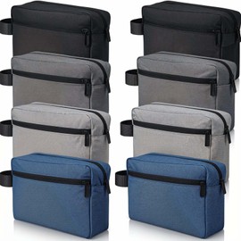 zisiueel 8 Pcs Travel Toiletry Bag for Men Waterproof Grooming Bag Portable Cosmetic Storage Makeup Pouch Organizer with Large Capacity Groomsmen Gifts for Wedding Day