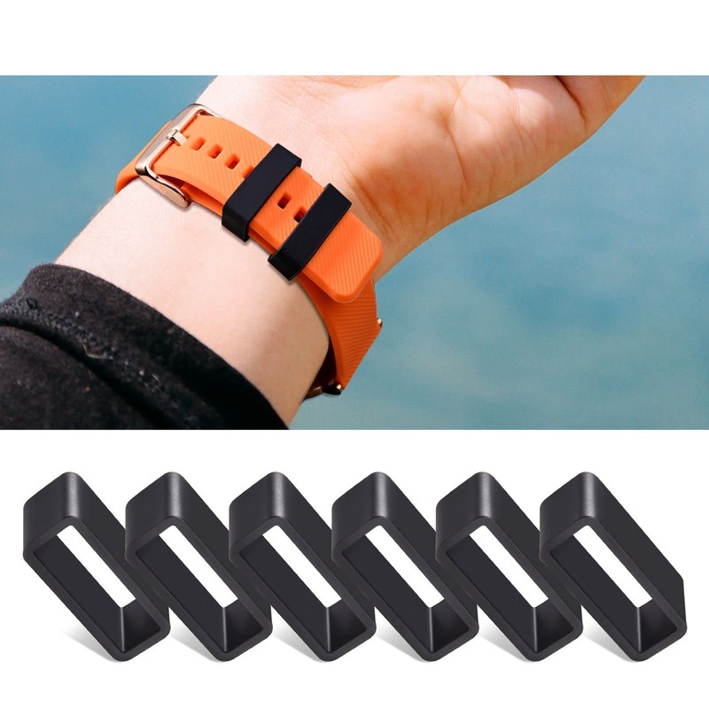 BISONSTRAP Watch Bands Keepers, 6PCS Silicone Watch Straps Replacement Loops,