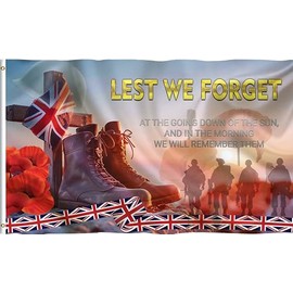 Poppy Remembrance Day Flag Banner Decorations 5ft 3ft Veterans Memorabilia Gifts
