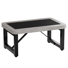 YAKANJ One Step Stool for Adults Kids, Heavy Duty Sturdy Foot Stool with Non-Slip Mat, Metal Frame Hold Up to 500 Lbs Capacity for Kitchen Bathroom Bedroon, Cement Gray