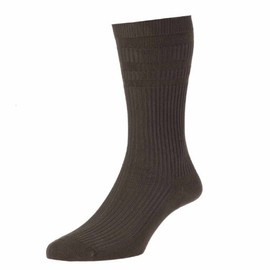 3 Pair Pack HJ91 Hall MENS SOFTOP Non Elastic Cotton Rich Socks 6-11 Dark Brown