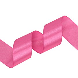 Kryvus Hot Pink Satin Ribbon, 25mm x 22M Single Face Hot Pink Ribbon, Solid Color Satin Ribbon Perfect for Gift Wrapping, Crafts, Bow Making, Sewing and Wedding Decorations