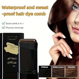 Temporary Hair Color Stick Long-Lasting Fast Cover Easy to Apply Hair And Beard Dye Penfor Root Touch-Ups and Color Corrections mocha  mousse  hair  color - Colour: Dark brown