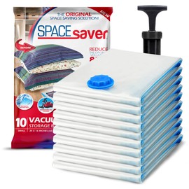 Spacesaver Vacuum Storage Bags (Small 10 Pack) Save 80% on Clothes Storage Space - Vacuum Sealer Bags for Comforters, Blankets, Bedding, Clothing - Small Vacuum Bags for Travel - Hand Pump Included