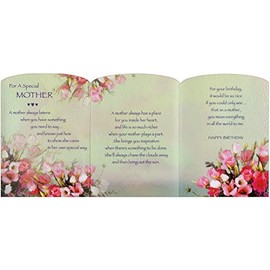 Designer Greetings Sparkling Flowers Die Cut Z-Fold Birthday Card for a Special Mother