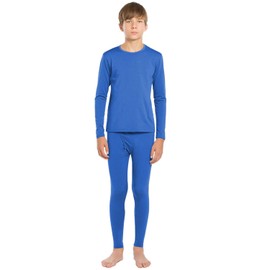 ViCherub Thermal Underwear Set for Boys Long Johns Fleece Lined Kids Base Layer Thermals Sets Boy Blue L