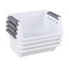 Jekiyo 4-Pack Plastic Stackable Organizer Basket, Stacking Storage Baskets