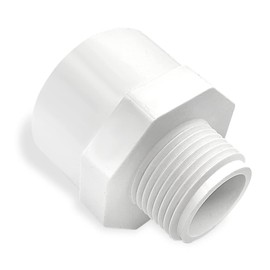 Lakesstory 3/4" x 1" PVC Pipe Adapter - Sch 40, MNPT x Slip, White, 1.83" Length, Made in USA