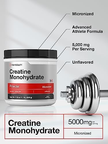 Horb ach Creatine Monohydrate Powder, 500 Grams (1.1 Lb)