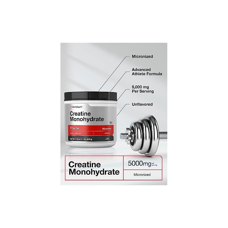 Horb ach Creatine Monohydrate Powder, 500 Grams (1.1 Lb)