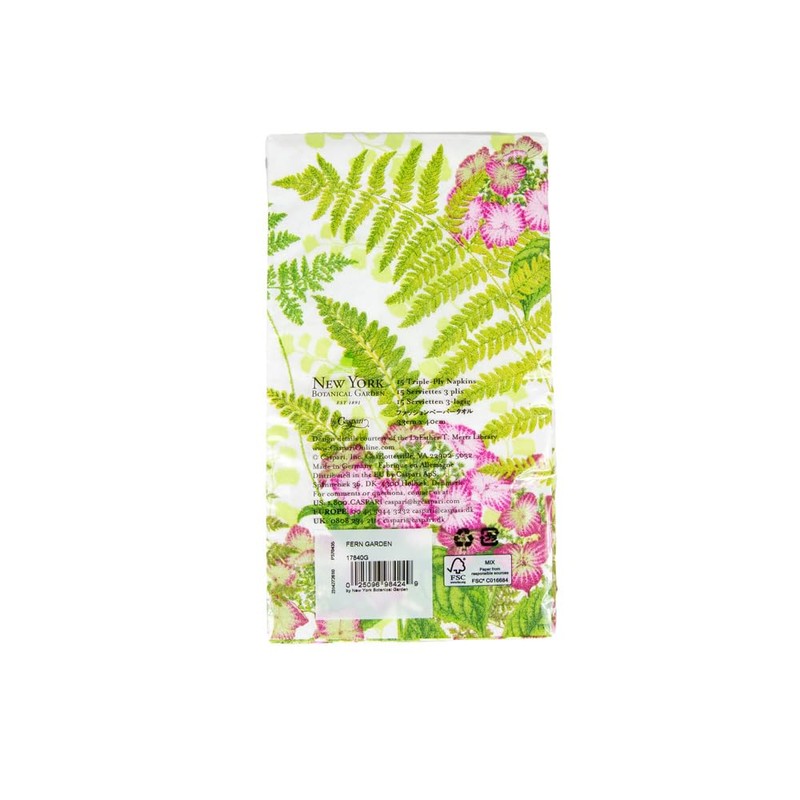 Caspari Fern Garden Guest Towel Napkins - 15 Per Package