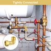 Brass movable screw connection, 2 pieces angle 90° 3/4 inch